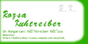 rozsa kuhtreiber business card